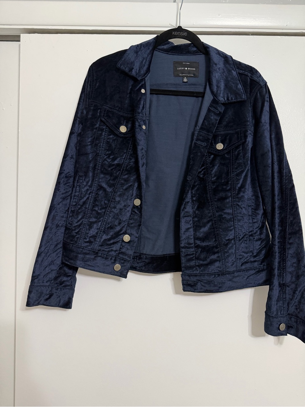 Lucky Brand Navy Velvet Jacket